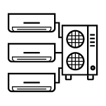 Illustration of a multi-split-system heat pump