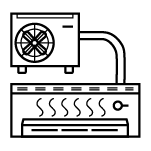 Illustration of a single-split-system heat pump